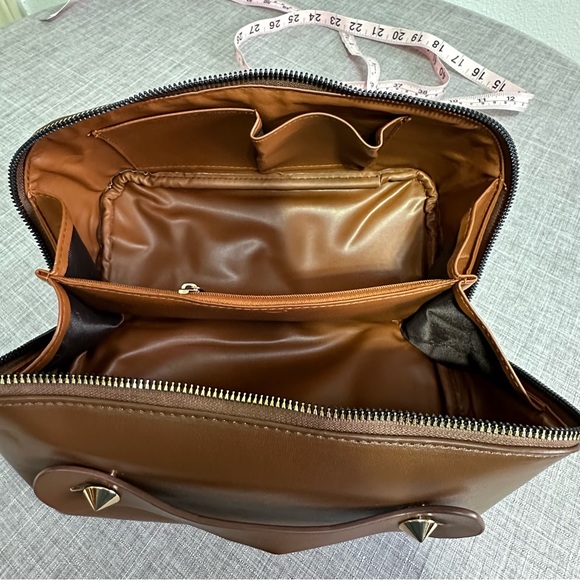Dark brown Faux Leather Makeup Bag - Picture 7 of 7